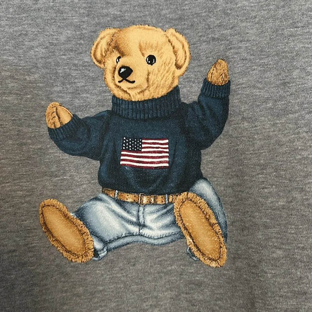 Polo by Ralph Lauren Gray Sweatshirt with Bear Motif - Picture 2 of 3